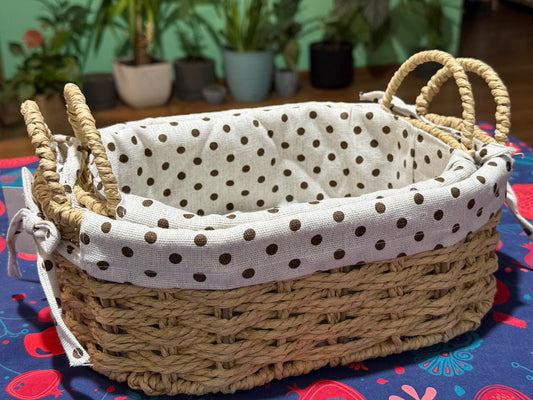 ოვალური კოპლებიანი დაწნული საპურეების ნაკრები ( 2 ცალი )