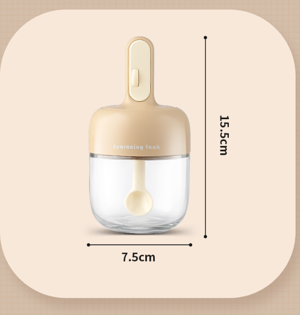 შუშის კონტეინერი კოვზით